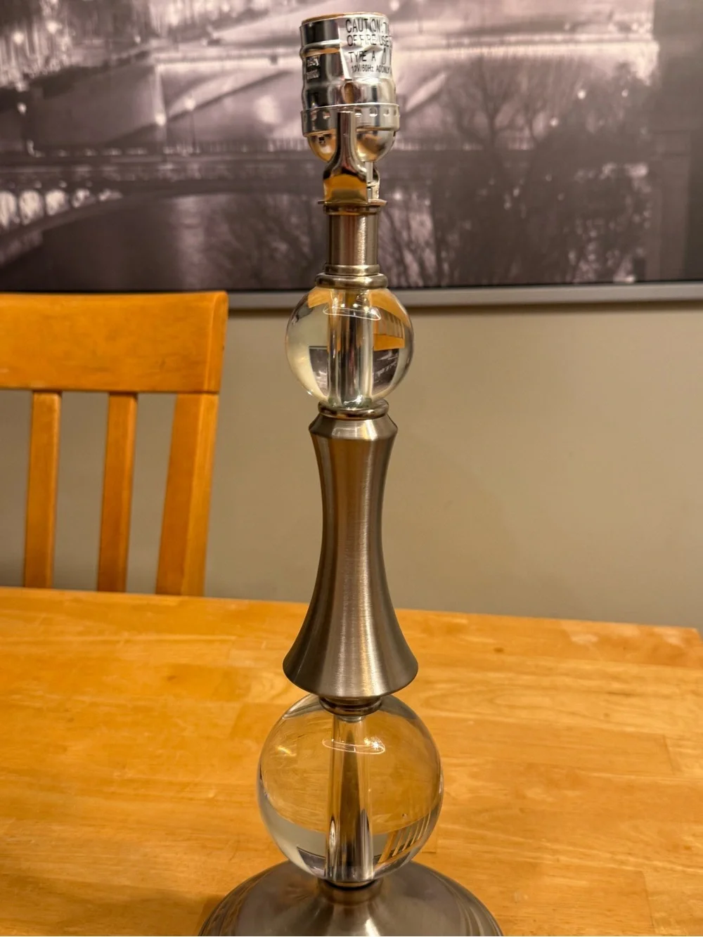 Silver crystal USB connection charger lamp